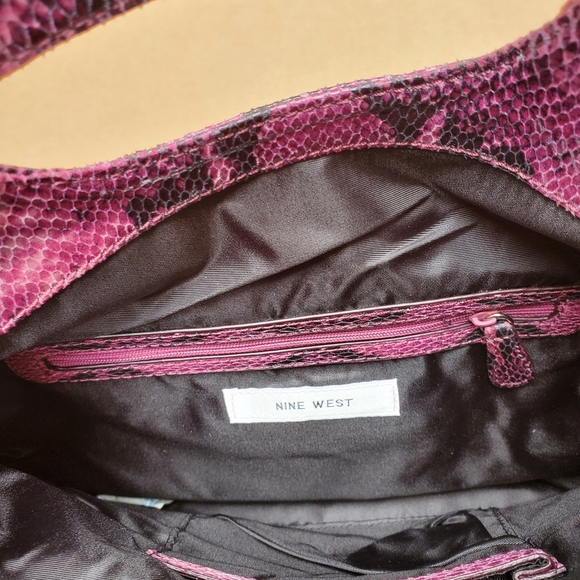 NWT NINE WEST python print foldover clutch - Picture 5 of 9